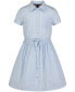 ფოტო #1 პროდუქტის Little Girls Printed Logo Stripe Shirt Dress