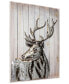 Deer 2Handed Painted Iron Wall sculpture on Wooden Wall Art, 40" x 30" x 2.8"