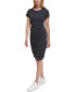 Фото #3 товара Women's Ruched Short-Sleeve Dress