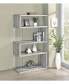 63" Glass 4-Shelf Bookcase with Glass Panels