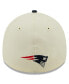 ფოტო #5 პროდუქტის Men's Cream, Navy New England Patriots 2022 Sideline 39THIRTY 2-Tone Flex Hat