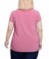 Plus Size Short Extended-Sleeve Grommet Neck Knit Top