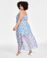 Фото #2 товара Trendy Plus Size Floral-Print Ruffled Maxi Dress, Created for Macy's