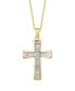 ფოტო #1 პროდუქტის Diamond Accent Gold-plated Cross Pendant Necklace