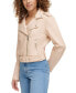 ფოტო #9 პროდუქტის Women's Faux-Leather Belted Hem Moto Jacket