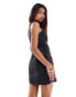 Lee forever fit fabric denim mini dress in washed black Black Avery, S - фото #4