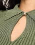 Фото #2 товара ONLY keyhole detail polo top in sage