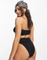 Фото #2 товара ASOS DESIGN Amy mix and match crinkle bandeau bikini top in black - BLACK