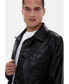 ფოტო #8 პროდუქტის Men's Casual Leather Jacket, Black