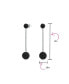 Black Crystal Pave Round Double Disco Ball Drop Linear Prom Dangle Earrings For Women.925 Sterling Silver