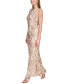Фото #3 товара Women's Sequin Embellished Boat Neck Sleeveless Gown