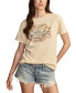 ფოტო #1 პროდუქტის Women's Floral Skull Butterfly Graphic Boyfriend Tee