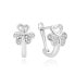 Glittering silver earrings with zircons for good luck AGUC2159L