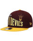 Фото #2 товара Men's Maroon Arizona State Sun Devils Two-Tone Vintage-Like Wave 9FIFTY Snapback Hat