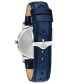 ფოტო #3 პროდუქტის Women's American Clipper Navy Leather Strap Watch 32mm