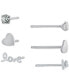 ფოტო #1 პროდუქტის 3-Pc. Set Cubic Zirconia & Love-Themed Stud Earrings in Sterling Silver, Created for Macy's