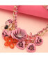 ფოტო #2 პროდუქტის Women's Pink Roses Cluster Necklace