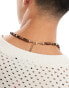 Фото #8 товара ASOS DESIGN semi-precious beaded necklace in brown tones