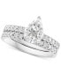 ფოტო #3 პროდუქტის EFFY® Diamond Pear-Shaped Cluster Bridal Set (1-1/20 ct. t.w.) in 14k White Gold