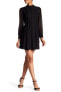 Cynthia Steffe 156793 Women's Arden Mock Neck Sheer Sleeve Dress Black Sz. 0