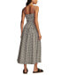 Women's Checked Smocked-Bodice Midi Dress