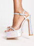 Фото #2 товара Simmi London Genesis platform heeled sandals in silver