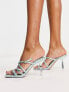 ALDO Eriasien buckle heeled sandals in sky metallic