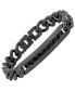 ფოტო #2 პროდუქტის Black Ion Plating Thick Cuban Link Chain and Simulated Black Diamonds ID Bracelet