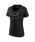Фото #2 товара Women's Black Michigan Wolverines 12-Time Football National Champions Exceptional Talent V-Neck T-shirt