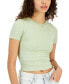 Juniors' Seamless Crewneck Ribbed Tee