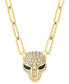 Фото #1 товара EFFY Collection eFFY® Diamond (3/8 ct. t.w.) & Emerald Accent Panther Head 17" Pendant Necklace in 14k Gold