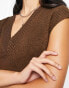 Y.A.S. Diva sleeveless v-neck knitted dress in brown