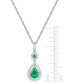 Фото #5 товара Macy's sapphire (1-1/3 ct. t.w.) and Diamond (1/4 ct. t.w.) Drop Pendant Necklace Set in 14k White Gold (Also Available in Emerald)