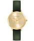 ფოტო #1 პროდუქტის Women's Ultra Slim Bee Green Leather Watch 28mm