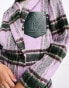 Urban Revivo applique patch detail tailored coat in lilac check Lilac Check, S - фото #4