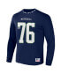 ფოტო #3 პროდუქტის Men's NFL X Staple Navy Seattle Seahawks Core Long Sleeve Jersey Style T-shirt
