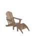 Фото #15 товара Classic Folding Adirondack Chair with Footrest Ottoman Set