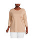 ფოტო #1 პროდუქტის Plus Size 3/4 Sleeve Cotton Supima Tunic