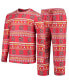 Фото #4 товара Men's Red Maryland Terrapins Ugly Sweater Long Sleeve T-shirt and Pants Sleep Set