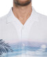 Men's Short Sleeve Sunset Print Button-Front Camp Shirt