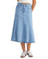ფოტო #1 პროდუქტის Women's Cotton Paneled Denim Midi Skirt