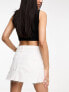 Miss Selfridge denim micro mini skirt in white