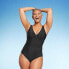 Фото #2 товара Women's UPF 50 Waist Detail Over the Shoulder One Piece Swimsuit - Aqua Green