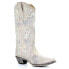 Фото #2 товара Corral Boots Floral Embroidered & Crystals Snip Toe Cowboy Womens White Casual