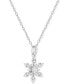 Фото #4 товара Giani Bernini cubic Zirconia Snowflake 18" Pendant Necklace in Sterling Silver, Created for Macy's