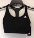 New Adidas Sports Bra XS Workout Training Black Mesh Racer Back Padded GU5253