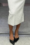 Фото #2 товара Трикотажная юбка-карандаш миди с бусинами ZARA