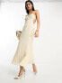 Фото #1 товара ASOS DESIGN elasticated strappy midi dress with open back in ivory