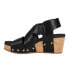 Corkys Guilty Pleasure Perforated Studded Wedge Strappy Womens Black Casual San
