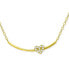 ფოტო #1 პროდუქტის Cubic Zirconia Heart Curved Bar Collar Necklace, 16" + 2" extender, Created for Macy's